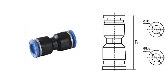 Straight Union Reducer Fitting Pneumatic Push to Connect Air (2)
