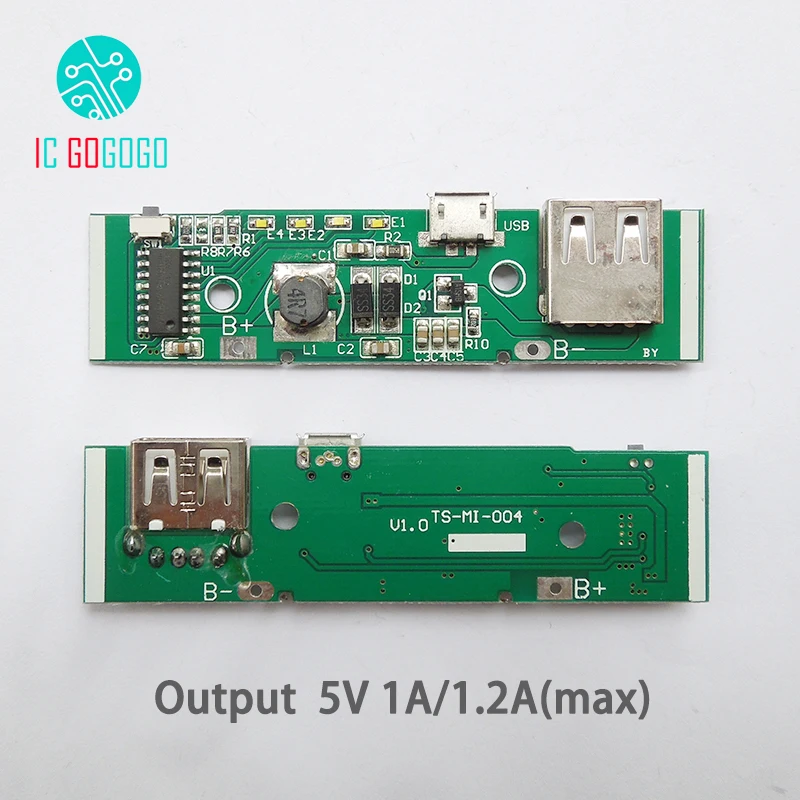 5V 1A 1.2A Mobile Power Bank Charger Module Step Up Boost Discharging