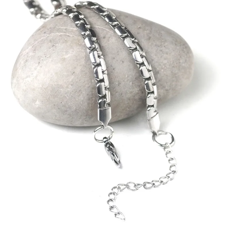 Мужская цепочка с плоской коробкой золотая из нержавеющей стали в стиле хип хоп