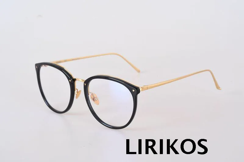 GOLD LIRIKOS чистый Титан бабушка шик модный округлые Для женщин очки - Цвет оправы: GOLD