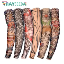 Rayseeda 1 пара Для мужчин Стильный Баскетбол Armwarmers Горячая Прохладный фальшивая, временная рукав с татуировками кожи ЗАЩИТА работает Одежда с длинным рукавом