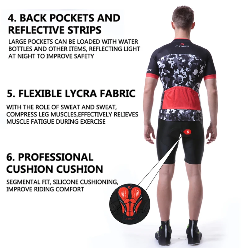X Tiger Pro комплект для велоспорта MTB велосипедные майки одежда гоночного велосипеда