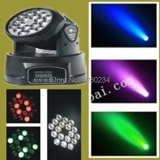 8 шт./лот мини проектор led 18 шт. * 3 Вт RGB мыть сценический светильник с движущейся