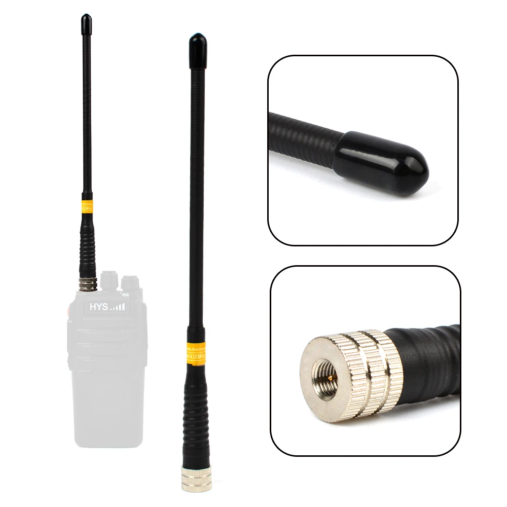 HYS SMA Male two way radio Dual Band Soft Antenna 144/430MHz for CB