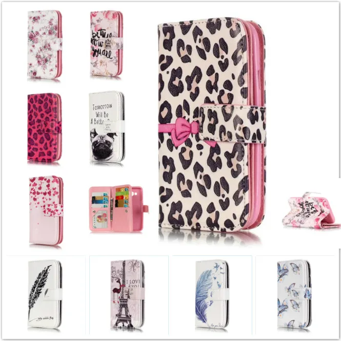 

G530 I9060 3D Relief Leopard rose flower flip wallet leather case for samsung galaxy 2016 J5 J7 A3 A5 cover bag card purse case