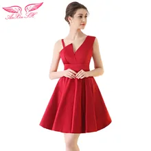 AnXin SH Nueva llegada de partido corto vestidos de noche de la princesa roja vestido de noche vestido de Festa Robe De Soirée
