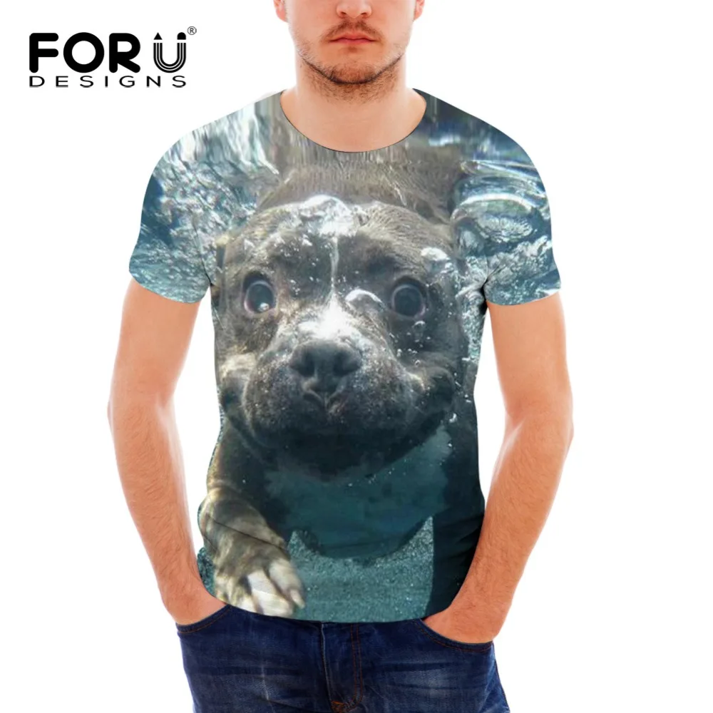 

FORUDESIGNS Terrier T Shirt Men Fashion Cool 3D Streetwear Mens T-shirt Tiger Tee tops pp fitness Male brand clothing homme