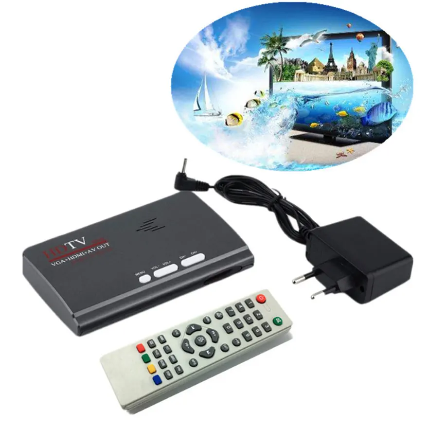 

DVB-T/DVB-T2 TV Tuner Receiver HDMI 1080P Digital Terrestrial DVB T/T2 TV Box VGA AV CVBS HD Satellite Receiver with Remote