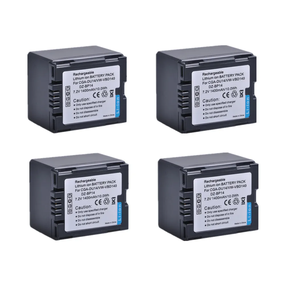 Batmax 4 шт. CGA-DU14 CGA DU14 Перезаряжаемые Камера Батарея для Panasonic DU06 DU07 NV-GS10 VDR-M70/M50 VW-VBD140