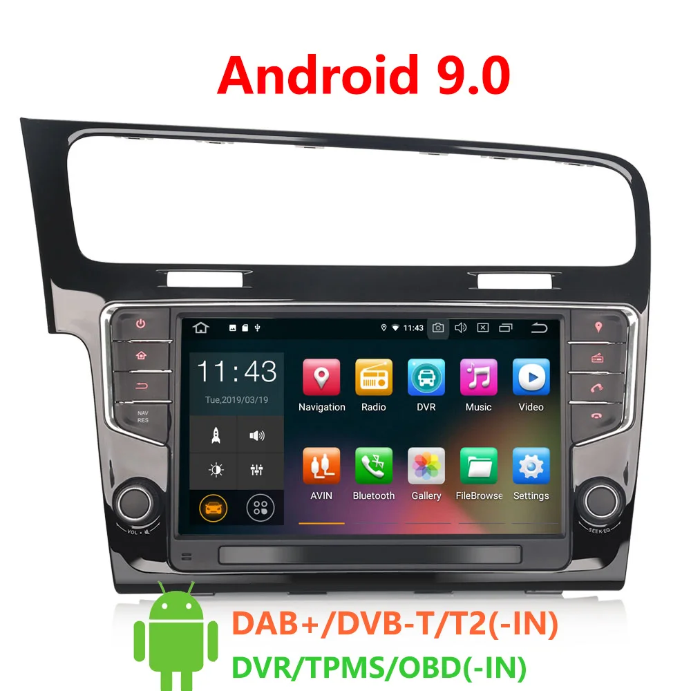 

Erisin ES4811G 9" Android 9.0 Car Multimedia Player Navigation DVD GPS Car Radio for VW Golf VII/7