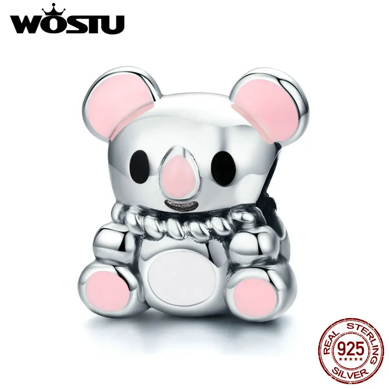 

WOSTU Unique Design 925 Sterling Silver Lovely Koala Bear Beads Charm Fit Original Bracelet Fine Jewelry Gifts For Women FIC624