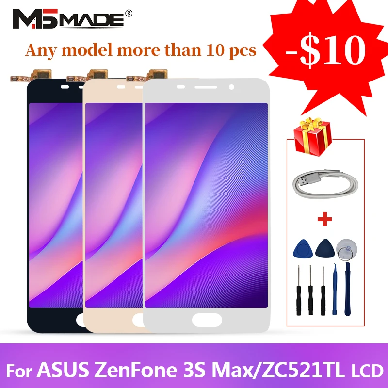 

Original For Asus Zenfone 3s Max ZC521TL LCD Touch Screen Digitizer Display Replacement Assembly Parts 5.2" X00GD Display