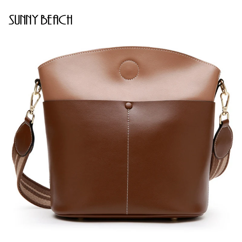 

New Fashion Women Bags Designer Cow Split Leather Bucket Bag Women Shoulder Bag ladies Bags