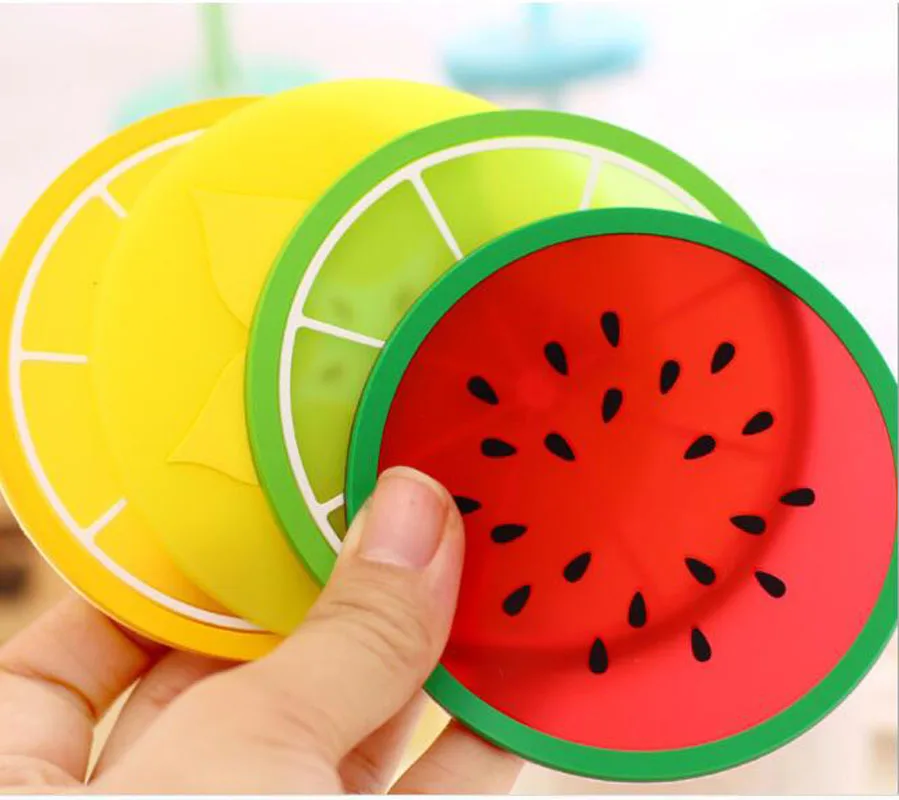 

Hot Coaster Fruit Shape Silicone Cup Pad Slip Insulation Pad Cup Mat Pad Hot Drink Holder