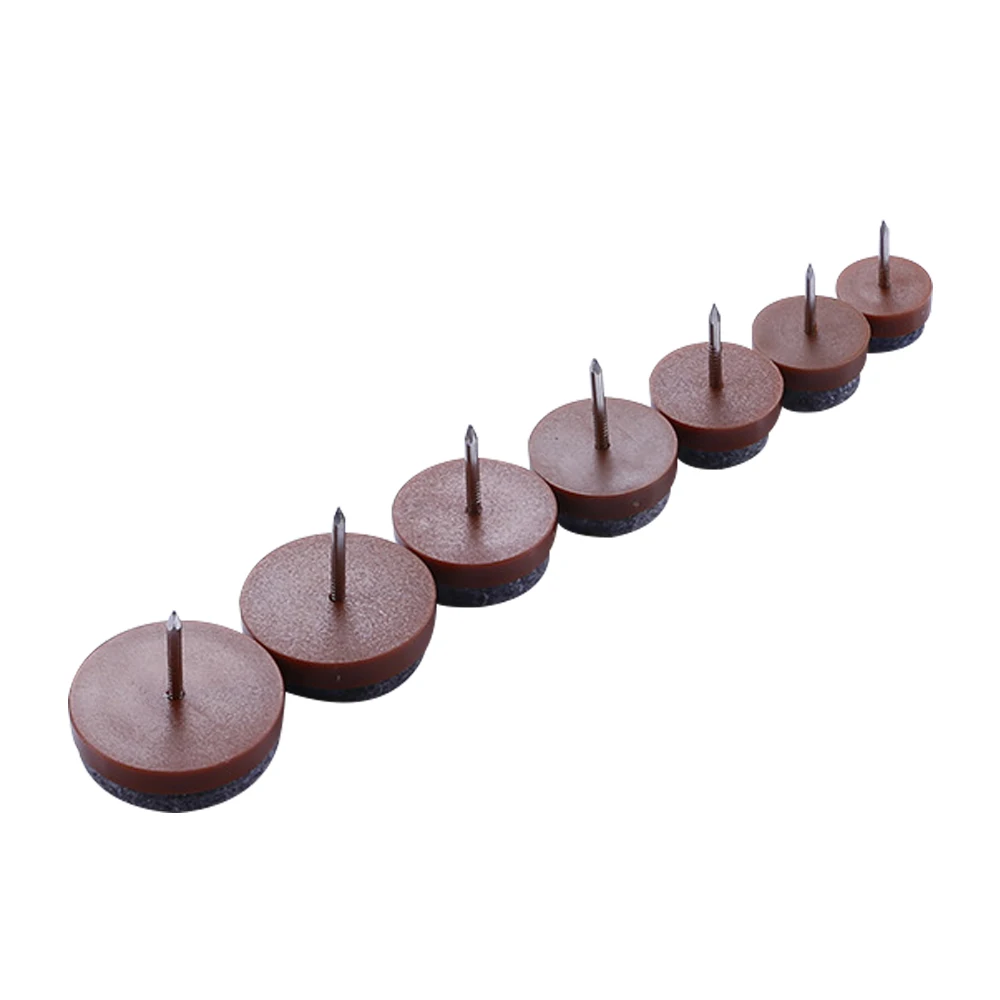 30pcs 28mm Dia Brown Felt furniture Sofa Chair Leg Nonslip Screw Floor