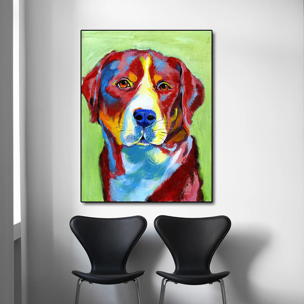 

QKART Posters and Prints Wall on Canvas Art Cute Dog Terrier Canvas Painting Posters for Living Room Home Decor No Frame