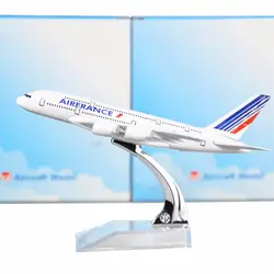 Франция авиакомпаний A380, каблук 16 см, металлический самолет модели для детей подарок на день рождения модели Бесплатная доставка