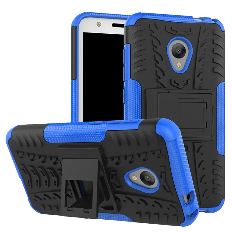 Dual Layer Soft Rubber & Hard PC Back Armor Case With Kickstand Anti Shock Cover For Alcatel U5 5047 5044D 5047Y /Optus X SPIRIT |