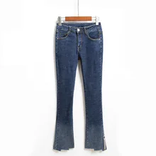 Черные и синие женские брюки с широкой талией и тонкими брюками-колокольчиками на весну и лето