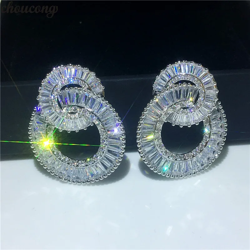 

choucong Luxury Eight shape Drop earring T AAAAA zircon 925 Sterling silver Wedding Dangle Earrings for women Party jewelry