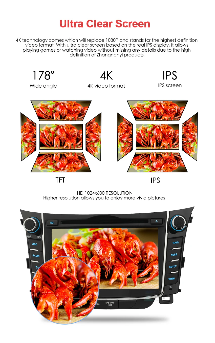 Discount 7" IPS Android 8 Car DVD Auto Radio For Hyundai I30 Elantra GT 2011-2016 2 Din GPS Navigation Multimedia FM RDS Video Stereo 5