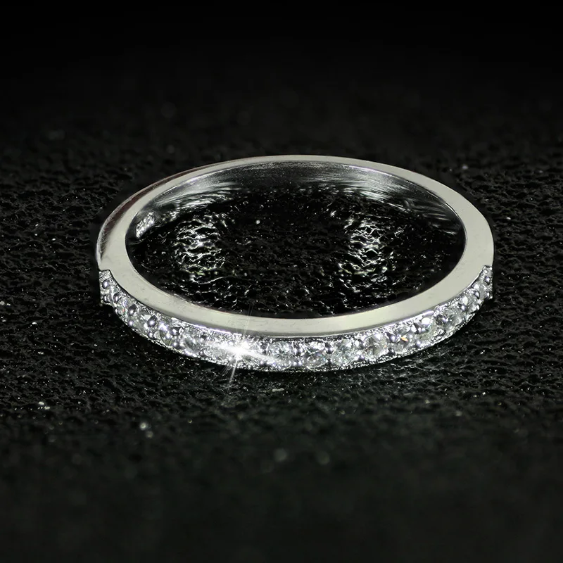 Solid Real 925 Sterling Silver Ring Engagement wedding band ring for Women eternity finger design fashion personalized LR4211AS