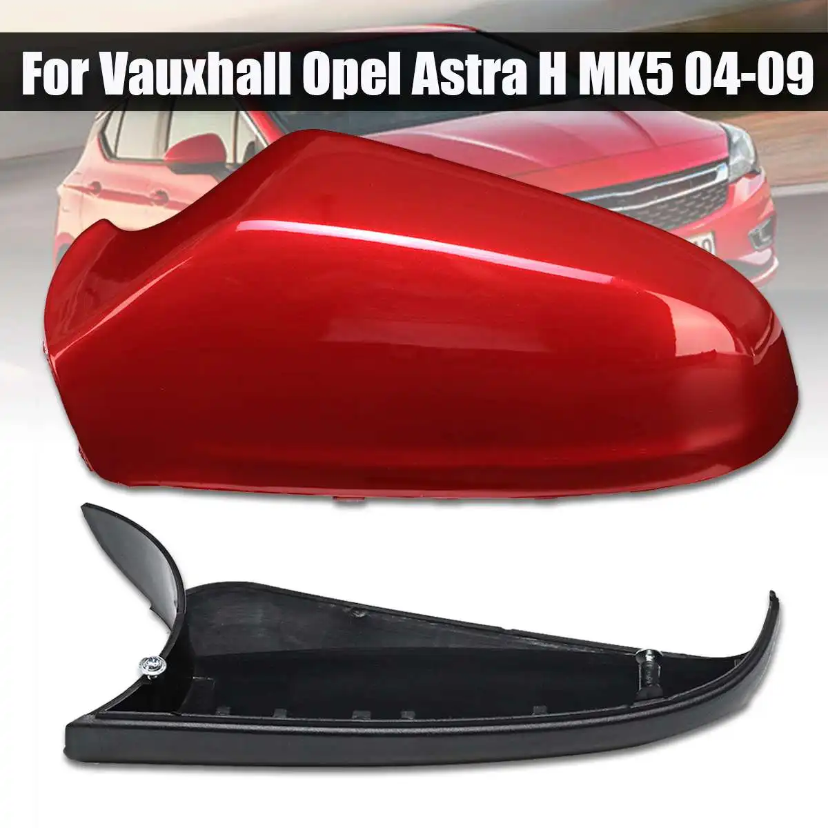 

1 Pair Red Mirror Cover Lower Bottom Cover for Vauxhall Opel Astra H MK5 04-09 Left Hand Right Hand Side Wing Mirror Cover