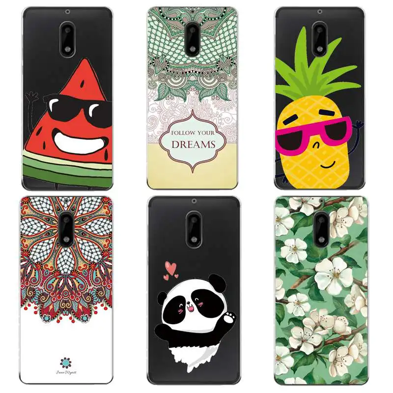 Mandala Coque Soft Clear TPU Phone Case For Nokia3 5 6 8 N540 N640 N535 N830 Fundas Fruit Flora Shell Bag Cover Free Shipping | Мобильные