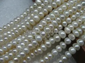 

Miss0045 Natural white 10strs A++5-6mm luster button freshwater pearls