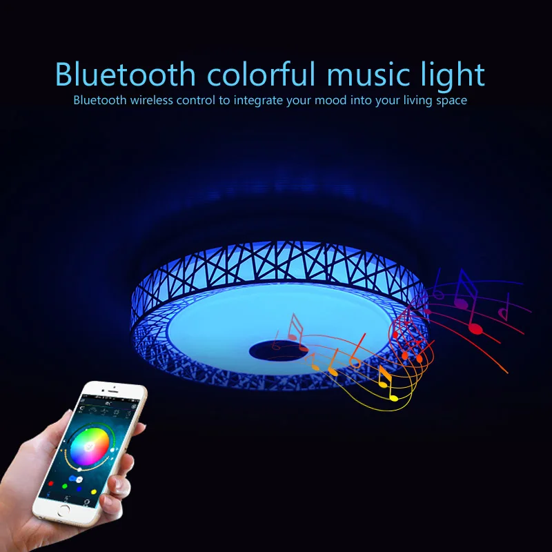 Sala de Estar Quarto das Crianças Luz de Teto App + Remoto Inteligente Bluetooth Moderno Simples Ultra-fino Música Luz Led 3 Inteligente bluetooth luz de teto led moderno