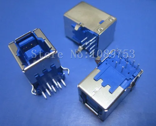 

10Pcs USB3.0 B Type Female interfaces Built-in Socket 90 Degree 9 Pin Printer USB Interface