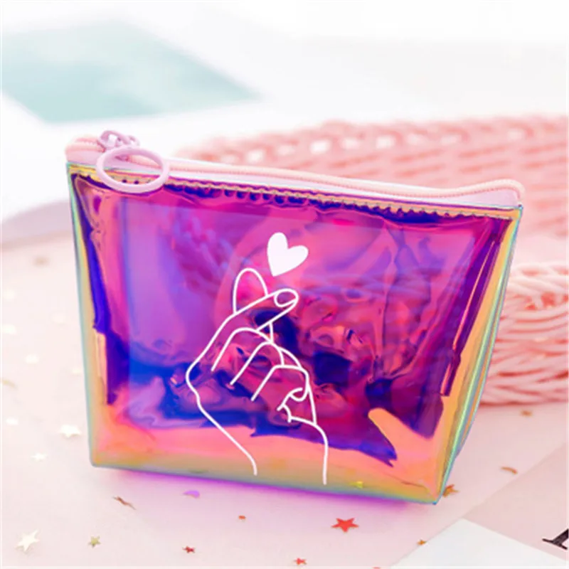 

2019 Transparent Coin Purse Women Small Wallet Female Change Purses Mini Children's Pocket Wallets Key Card Holder PU Hand bags