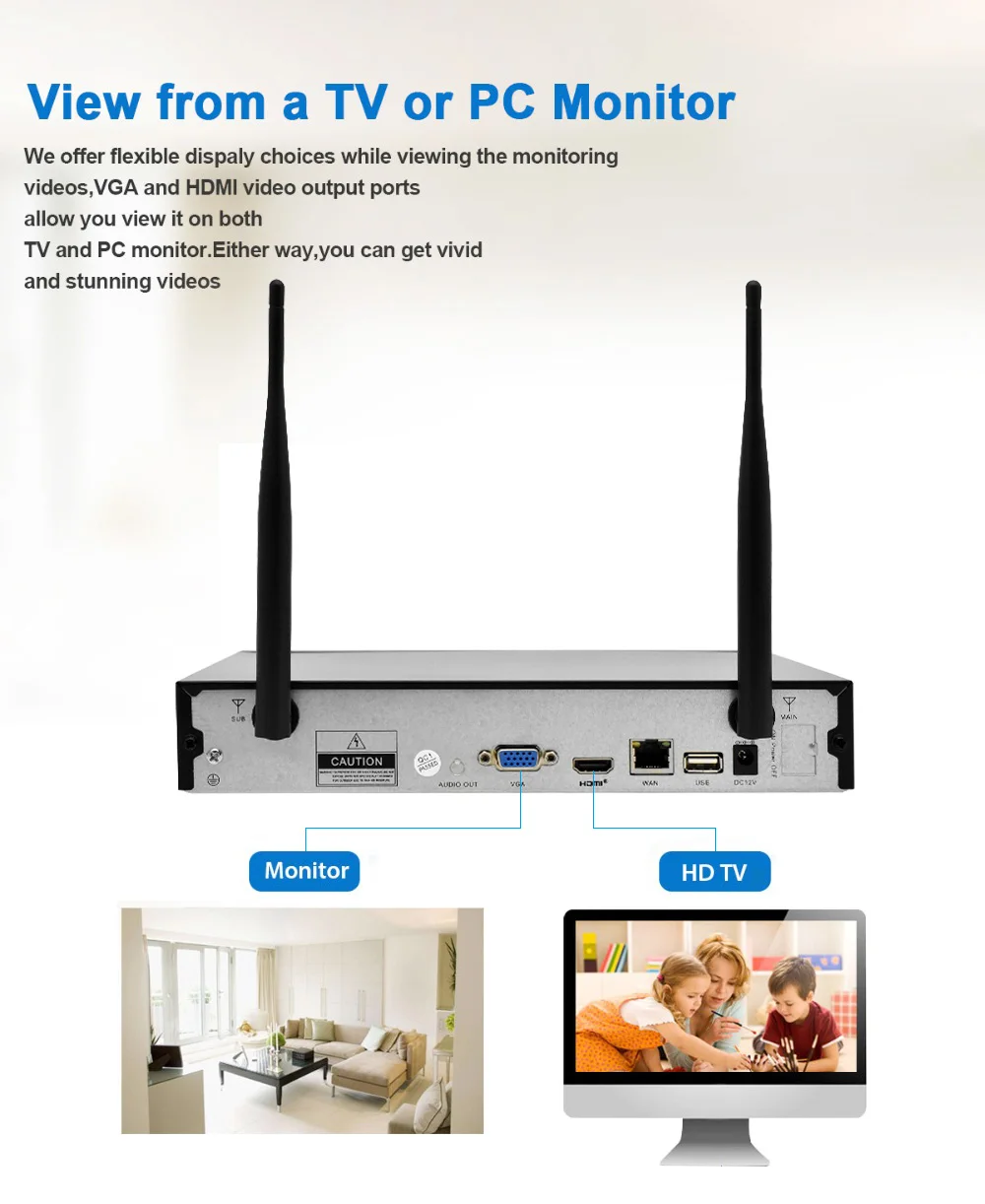  8CH HD 720P CCTV Security System IP Camera Outdoor WiFi NVR Kit 1MP Surveillance Wireless Kits Night Vision Video Monitor P2P XMeye (10)