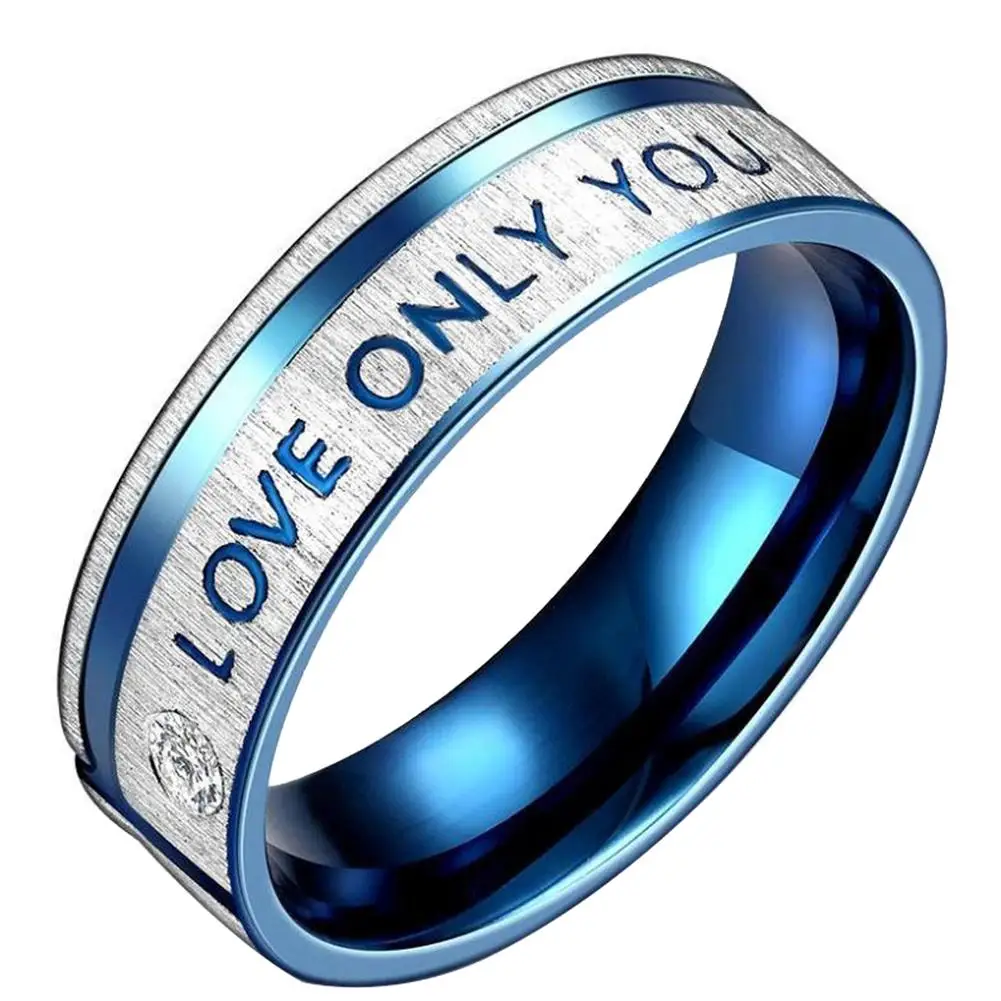 Модные кольца с буквенным принтом женские мужские Love Only You простые из титановой