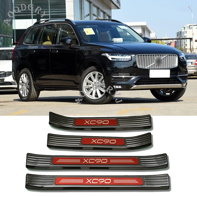 

Car styling 2015-2019 For Volvo XC90 Black titanium Stainless External Scuff Plate Door Sill Protector Pedal Cover Trim 4pcs
