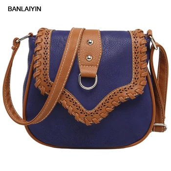 

Women PU Leather Fashion Weave Oblique Cross Bag