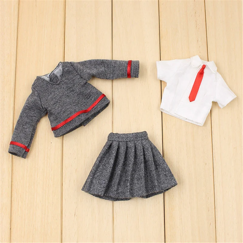 

Clothes for 1/6 Blyth icy doll two sets of school suits dressing girl gift ICY BJD toy