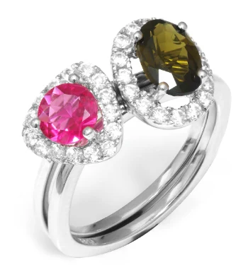 

JewelryPalace Fashion Multicolor Genuine Tourmaline Ring 925 Sterling Silver For Mother And Daughter As Beatuiful Gifts New