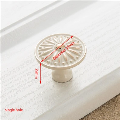 KAK-Zinc Aolly Handle Cabinet, Marfim Branco, Armário