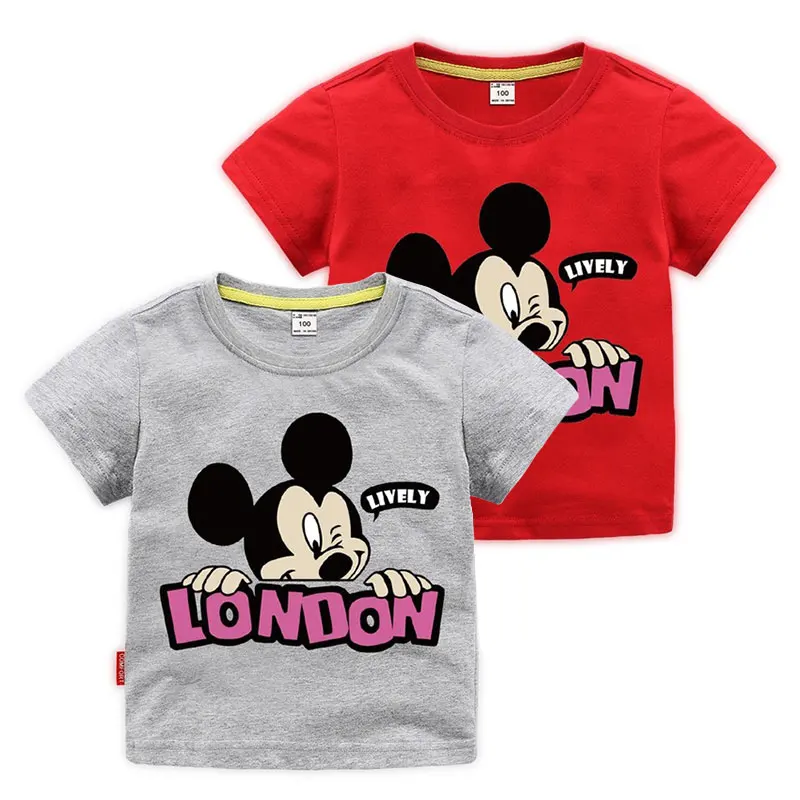 

2019 Summer New Boys T Shirt Kids Cotton Short Sleeve Tee Shirt Printing Children Cartoon Multicolor Boys Girls Clothes Tops