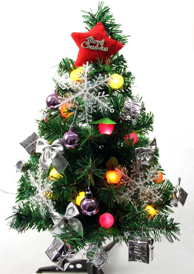 Рождественские украшения 60 см светящаяся Настольная мини Рождественская елка Рождественские украшения принадлежности Рождественская елка маленькая сосна