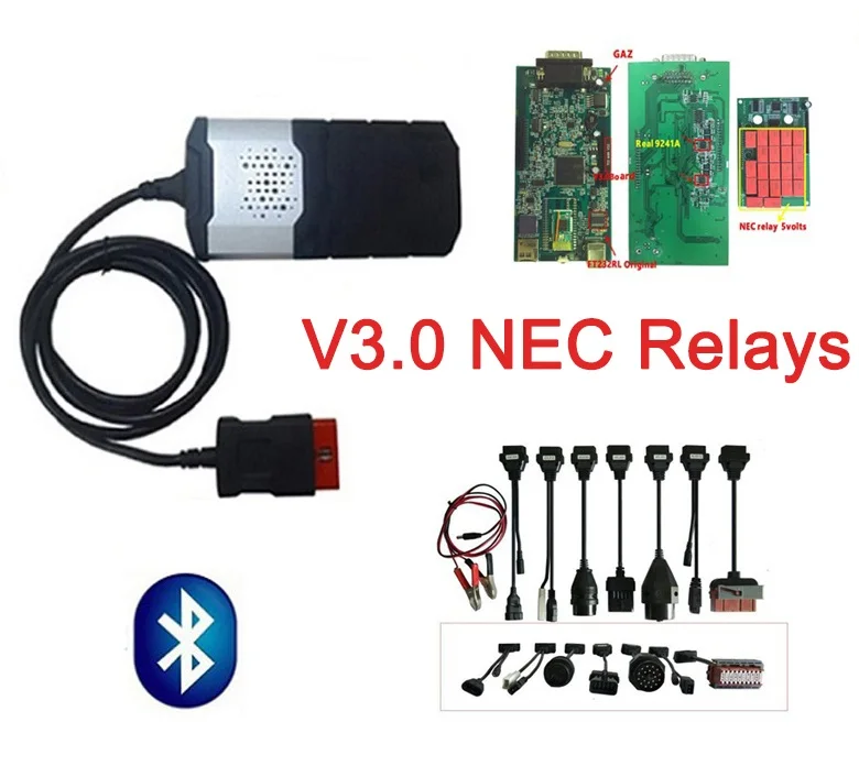 2 шт./лот VD DS150E CDP pro с 8 шт. автомобильных кабелей новый vci bluetooth сканер obd2 2015 3