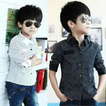 Модель года осенние свободные рубашки в деловом стиле с длинными рукавами для мальчиков нарядные рубашки в горошек новые модные рубашки для детей от 3 до 8 лет рубашки для мальчиков