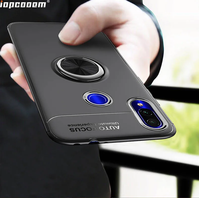 

For Xiaomi Redmi 7 Case For Redmi Note 7 Finger Ring Holder Soft Silicone Matte Back Cover For Xiaomi Redmi Note 7 Pro Coque