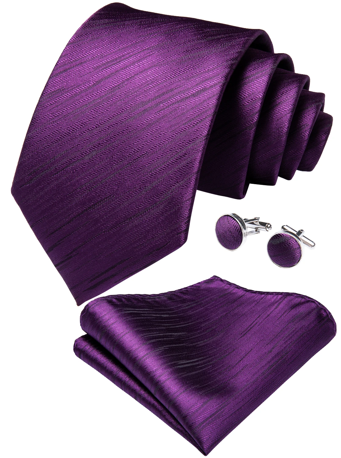 SJT-7225 DiBanGu роскошный фиолетовый однотонный мужской галстук шелковый галстук для мужчин Hanky запонки подарочный галстук деловой Свадебный галстук набор