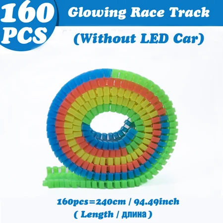 Гоночный трек набор 160/240/320/800 гоночный трек с машинной сборкой гибкие светящиеся треки игрушки для автомобиля подарки для детей - Цвет: HU-ZD-040