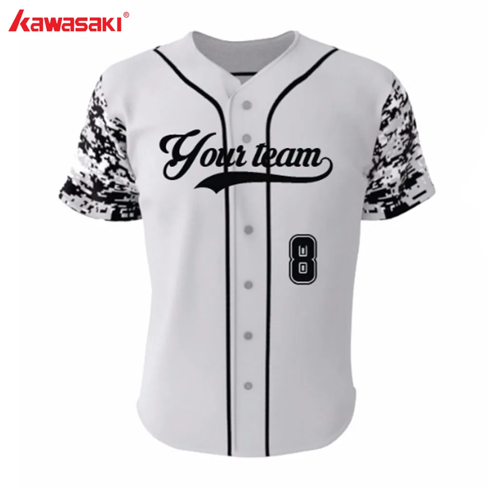 

Kawasaki Brand Original Custom Grey Camo Baseball Jerseys Top 100%Polyester Fans Kids & Adults Practice Softball Jersey Shirts