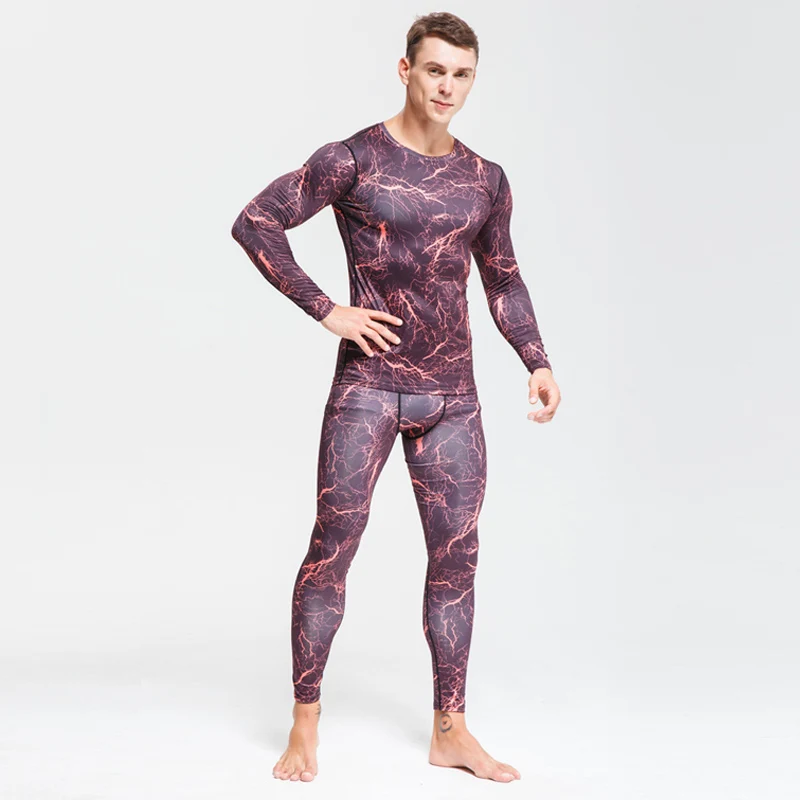 

2019 men's tight set MMA rashgard tactics leggings camouflage fitness warm underwear crossfit compression clothing Brands men