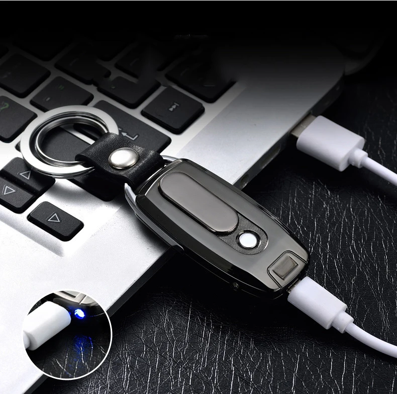 USB Перезаряжаемые беспламенная сигара плазменной Зажигалки брелок огни ветрозащитный сигареты Электрический зарядки легче