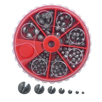

Split Shot Fishing Sinkers 106pcs/set Round Split Shot Lead Weights 7 Compartment Box Package 0.2g/0.28g/0.38g/0.5g/0.8g/1.6g/2g